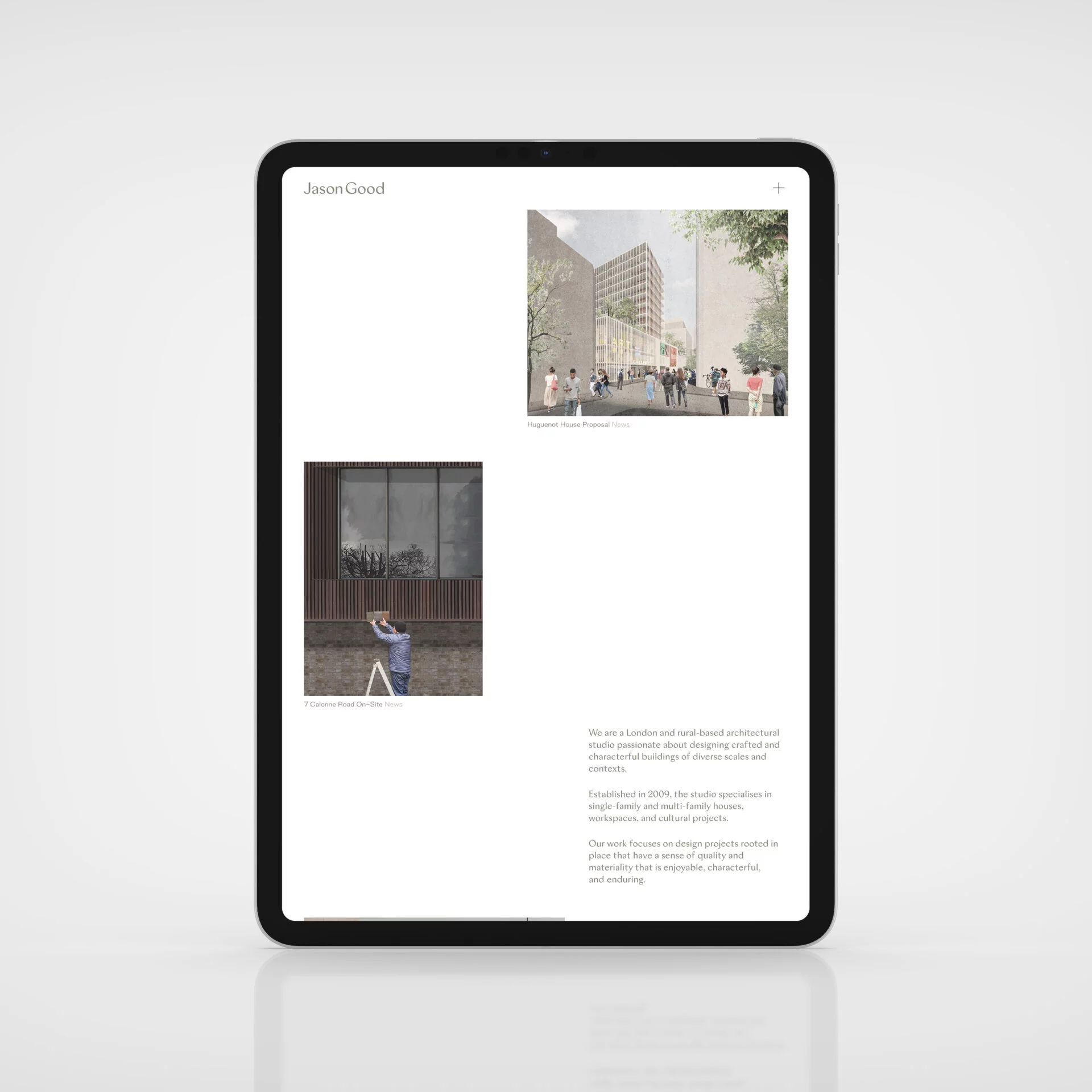 Jason Good Website Tablet View Design By Soka Studio